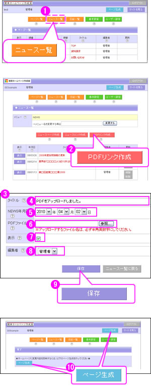 �j���[�X�y�[�W�쐬